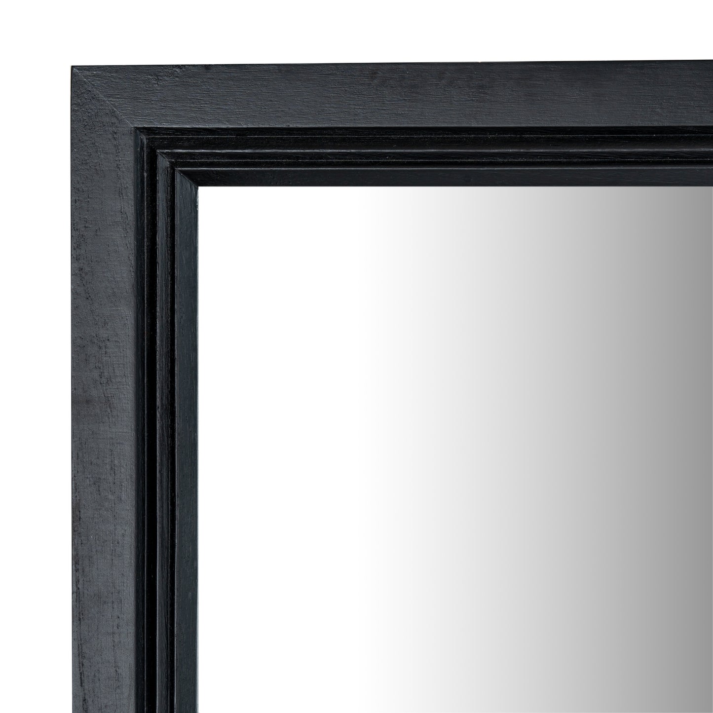 Black Wood Large Window Mirror