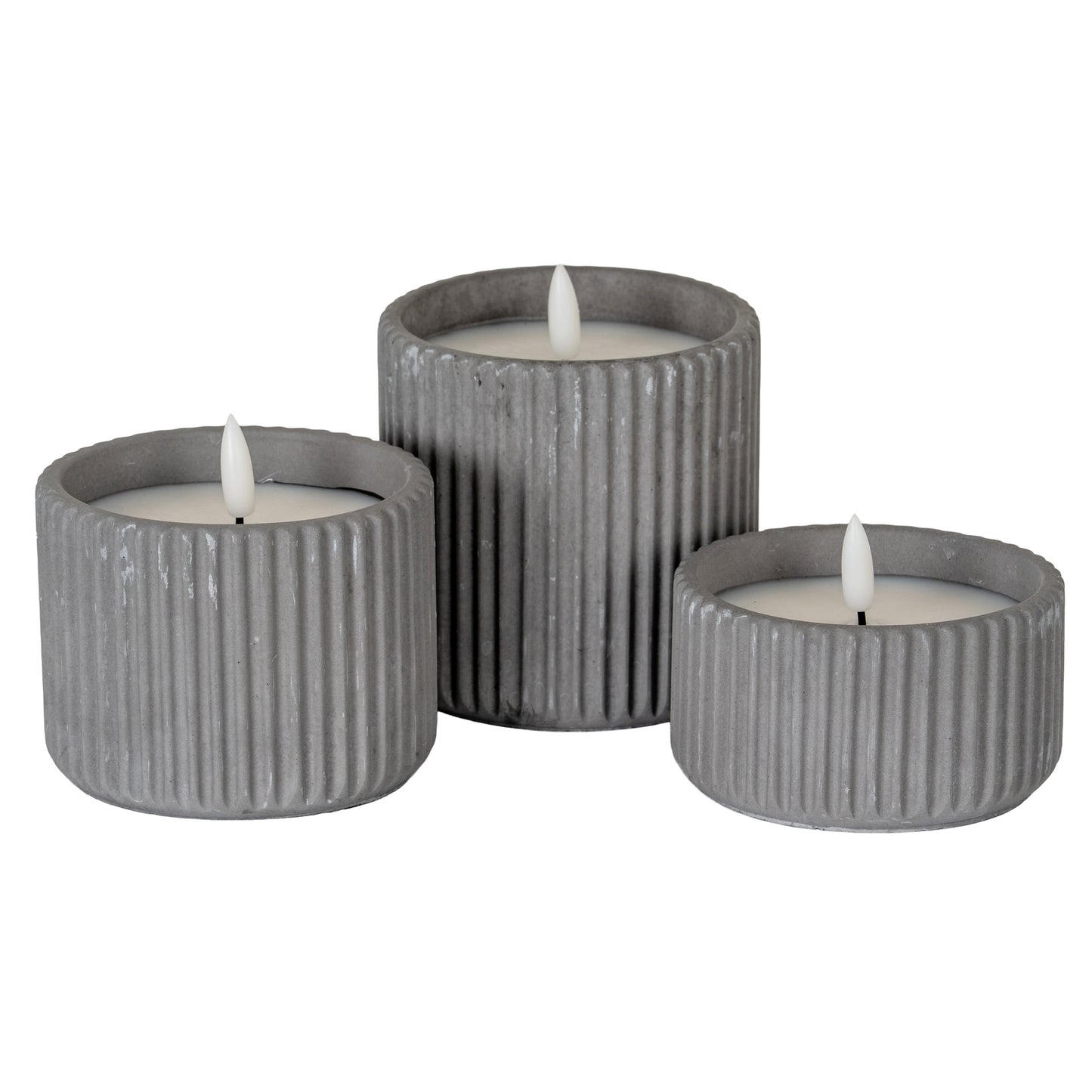 Luxe Collection Natural Glow Ribbed Small Led Candle