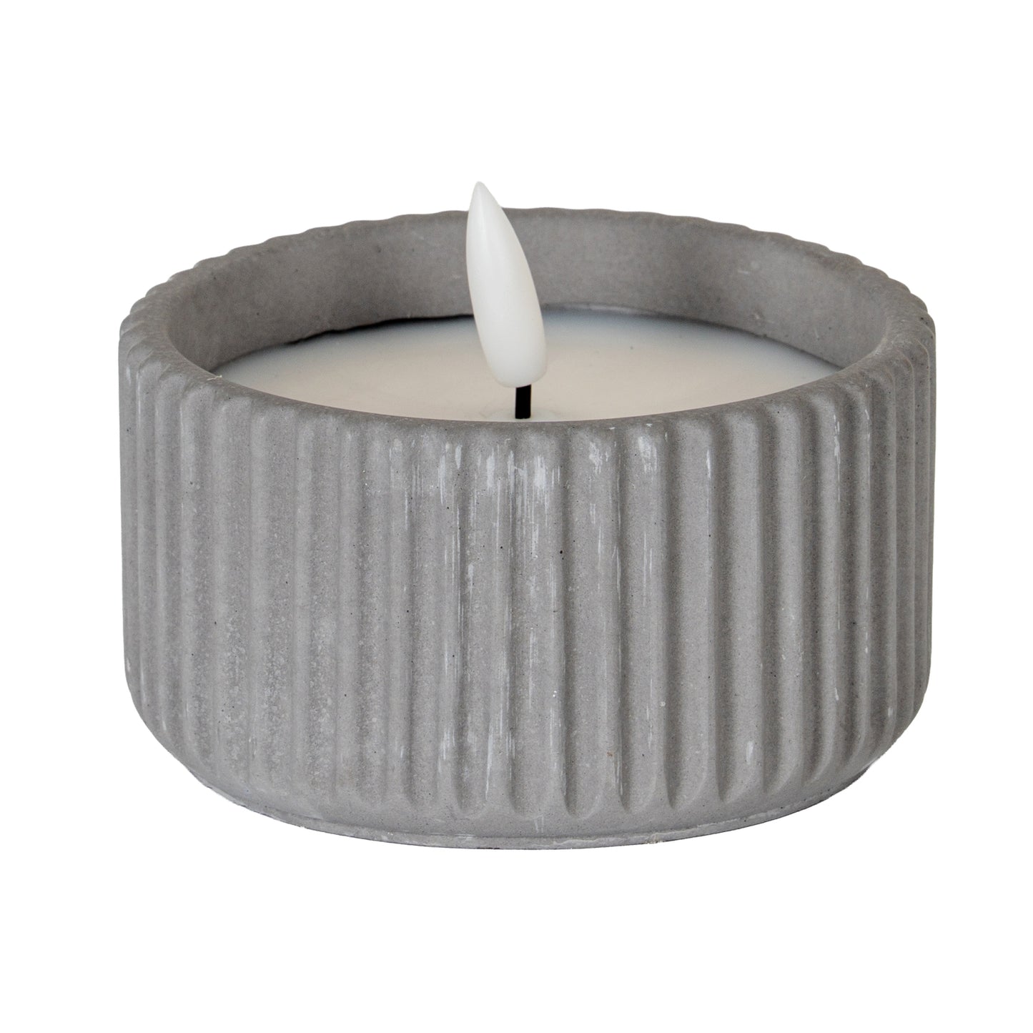 Luxe Collection Natural Glow Ribbed Small Led Candle