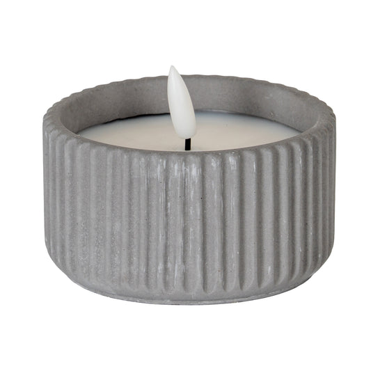 Luxe Collection Natural Glow Ribbed Small Led Candle