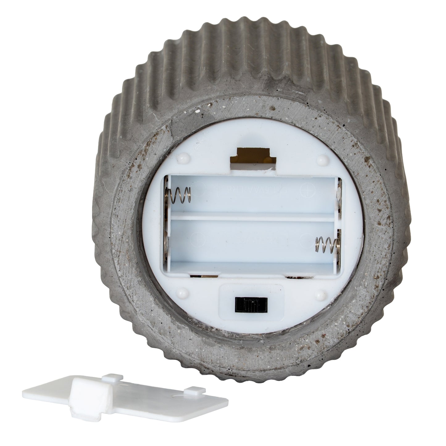 Luxe Collection Natural Glow Grey Ribbed Large  Led Candle