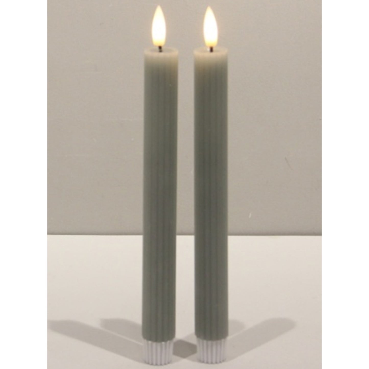 Luxe Collection Natural Glow Sage  Ribbed Taper Candles