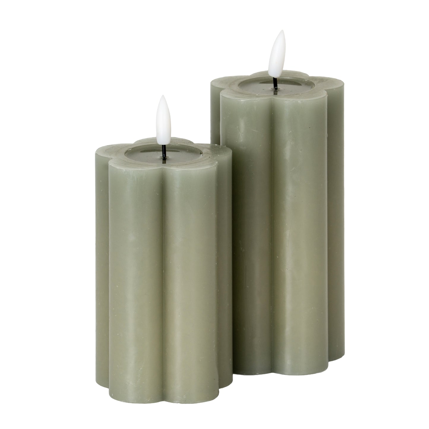 Luxe Collection Natural Glow 2.75x6 Grey Pillar LED Candle
