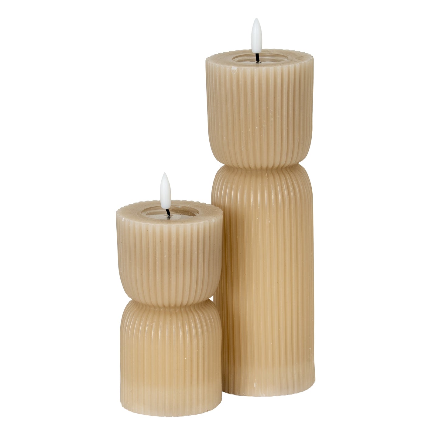 Luxe Collection Natural Glow 2.75x6 Stone Carved LED Candle
