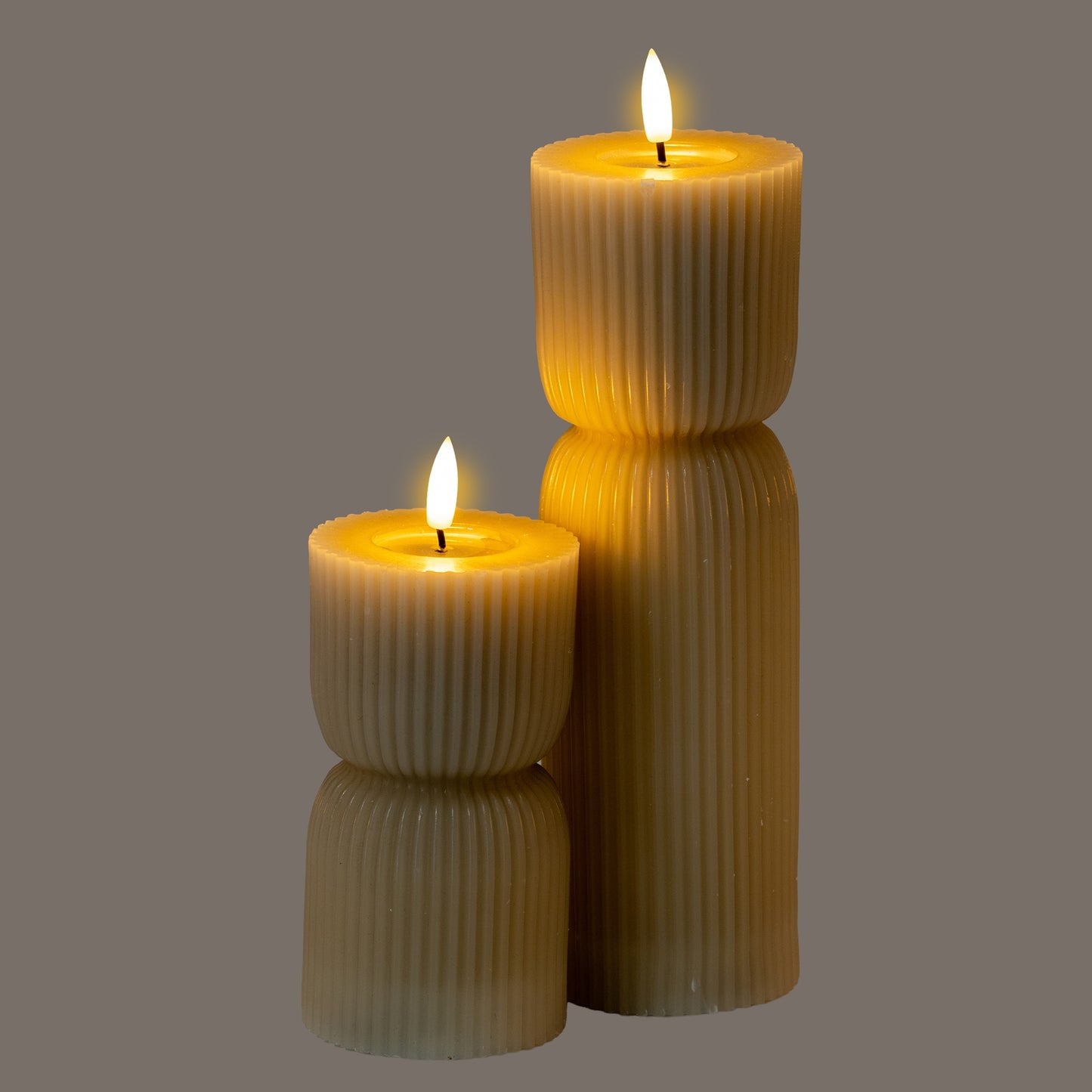 Luxe Collection Natural Glow 2.75x6 Stone Carved LED Candle