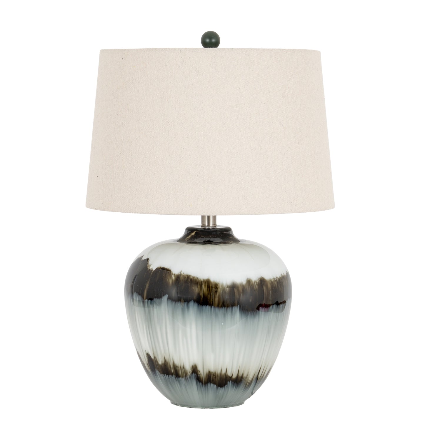 Midnight Shadows Squat Table Lamp With Linen Shade